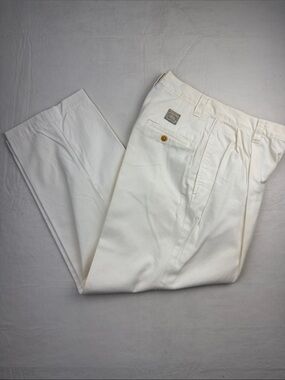 Ralph Lauren Country Cream Pleated High Waist Tapered Leg Trousers Size 8P